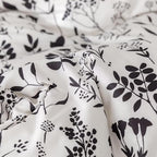 Botanical Comforter Set King White and Black Floral Plant Bedding Comforter Set Girls Garden Pattern Printed on White Blanket Rustic Leaf Blossom Women White Farmhouse Comforter King
