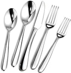 Heavy Duty Silverware Set for 8, Stainless Steel Flatware Cutlery Set | Heavy Duty Steak Knife Fork and Spoon, Dishwasher Safe, Gift Package for Wedding Housewarming