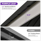 PURPLE LEAF 10' X 12' Gazebo White Aluminum Frame Galvanized Double Roof Hardtop Gazebo Curtains and Netting Included with String Lights for Garden Deck Lawns and Backyard, Grey