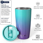 TILUCK 20 oz Insulated Coffee Tumbler with BPA-Free Lid | Travel Coffee Mug, Dishwasher Safe, Cup Holder Friendly,Double-Wall Vacuum Insulation for Hot & Cold Drinks,GlitterBluePurple