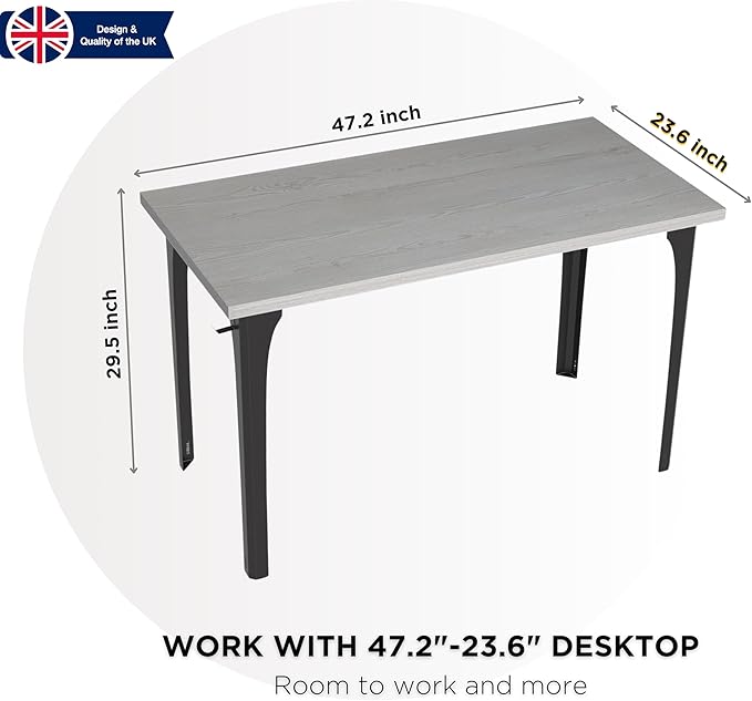 Home Office Computer Desk 47.2x23.6 inch gaming Desk, Modern and Minimalist home office desk, Home Office Desks, Study Desk, Craft table Black Metal Designed Frame, White Board color.