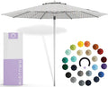 Midtown Umbrellas Push Pop Sunbrella Umbrella 8 Feet Outdoor Umbrella in Infused Gem Acrylic Fabric - Patio, Backyard, Garden, Picnic Table & Pool - Black Pole