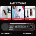 TempPro TempSwift 1 Sec Instant Read Meat Thermometer Digital | Kitchen Food Thermometer with 180° Rotating Display, IP67 Waterproof Cooking Thermometers for Deep Fry Smoker Grill BBQ, Red