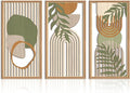 IARTTOP Large Boho Wood Wall Art Framed Mid-century Modern Wooden Wall Decor Set of 3 Green Bohemian Abstract Wall Art Decor For Bedroom Living Room Office-16 x32