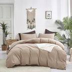 Deep Champagne Comforter Set Full Cream Coffee Bedding Set Khaki Comforter Set Full Women Soft Dark Champagne Bedding Set Men Breathable Taupe Comforter Set Full Coffee Color Bed Set