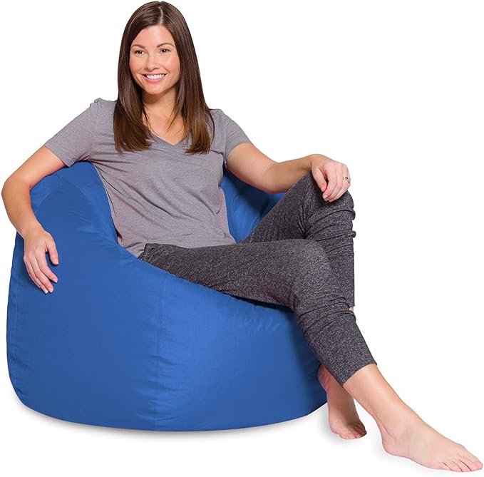 Posh Creations Bean Bag Chair for Kids, Teens, and Adults Includes Removable and Machine Washable Cover, Solid Royal Blue, 48in - X-Large