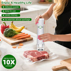 30-Piece Pack of Vacuum Sealer Bags with Air Valves (Food Grade) Reusable Vacuum Sealer Bags for Food (10 Large + 10 Medium + 10 Small) BPA-Free–Odor-Resistant