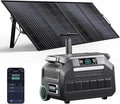 IEE P2400 Portable Power Station with 1x500W Solar Panel,2400W AC Outlet(Peak 5000W),1800W 1.2H Fast Charge,2048WH Lifepo4 Battery,5-8MS EPS Switch Below 30DB Solar Power Generator for Home Backup,RV.