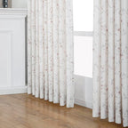 Pink Floral Pinch Pleated Linen Curtains - 2 Panels of Privacy Light-Filtering Printed Curtains Suitable for Dining Rooms and Farmhouses.52 Inches Wide by 106 Inches Long