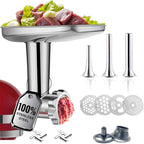 Stainless Steel Meat Grinder Attachment for KitchenAid Stand Mixer,Meat Grinder for KitchenAid Mixer Includes 3 Sausage Stuffer Dishwasher Safe Attachment by Gvode | Dishwasher Safe, Meat Grinder Attachment for KitchenAid Stand Mixer Includes 4 Grindin...