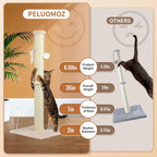 36 Inch Tall Cat Sisal Scratching Post for Indoor Cats, Beige | Natural Sisal, Sturdy Base, Interactive Toys, Full Stretch, Furniture Scratching Redirect, For Kittens and Adult Cats