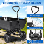 Yesker Garden Carts - 900lbs Dump Wagon with All Terrain Inflatable Wheels for Yard Lawn Farms Gardening - Heavy Duty Utility Outdoor Hauling Wheelbarrow