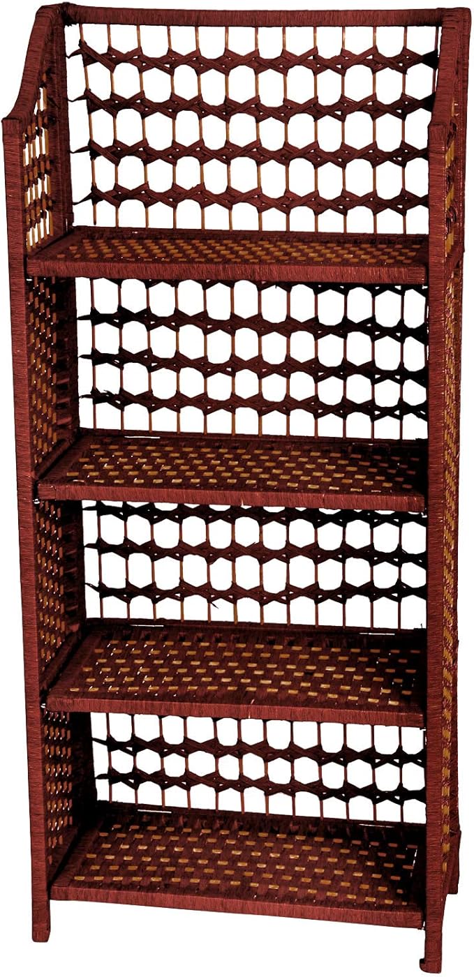 Oriental Furniture 43" Natural Fiber Shelving Unit - Mahogany