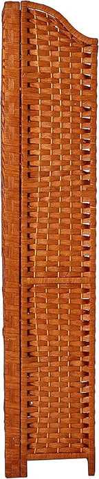 Oriental Furniture 53" Natural Fiber Shelving Unit - Honey