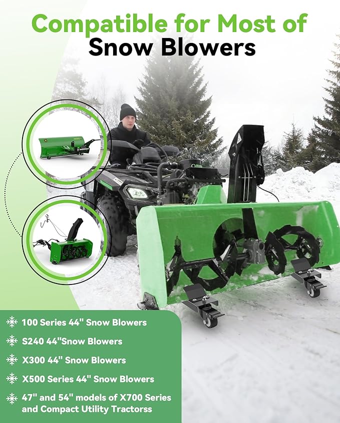 Snow Blower Storage Dollies Replacement Accessories Compatible for 44", 47", 54" Snow Blowers, Snow Blowers Storage Rack with Caster Wheels to Reduce Weight