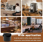 Coffee Knock Box 4 inch Espresso Knock Box with Coffee Tamper Pad Coffee Knock Box Espresso Grounds Espresso Dump Bin for Home/Office (5inch/black)