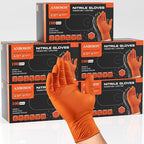 ANBOSON 10 Mil Heavy Duty Industrial Nitrile Gloves, Orange XLarge 500 Count