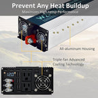 WZRELB 2500W Pure Sine Wave Inverter 48V DC to 110V 120V AC Power Converter with LED Display, Hardwire Terminal,Off-Grid Portable Power Inverter with Dual AC Outlets for Home, RV, Truck, Camping