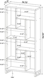 Coaster Home Furnishings Delwin 10-Shelf Bookcase Antique Nutmeg