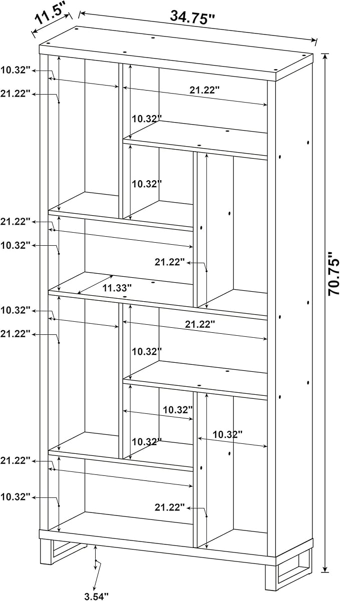 Coaster Home Furnishings Delwin 10-Shelf Bookcase Antique Nutmeg