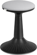 SONGMICS Kids Wobble Chair, Wiggle Stool for Kids Ages 8-12, Comfortable 60D Foam Seat, Breathable Fabric, Anti-Slip Base, 18.1-Inch High, Tool-Free Assembly, Ink Black and Dove Gray UOSC010B01