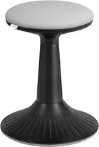 SONGMICS Kids Wobble Chair, Wiggle Stool for Kids Ages 8-12, Comfortable 60D Foam Seat, Breathable Fabric, Anti-Slip Base, 18.1-Inch High, Tool-Free Assembly, Ink Black and Dove Gray UOSC010B01