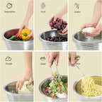 Paoli 304 Stainless Steel Fine Mesh Colander Set, 3.5QT Large Capacity Strainer with Mixing Bowl — Rinse Fruits, Veggies, Rice & Drain Pasta, Dishwasher Safe (2-Piece)