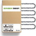 4-Inch Micro Chainsaw Chain 4-Pack – 1/4" Pitch, .043" Gauge, 28 Drive Links, Semi-Chisel Replacement Chain for Ultra-Compact Pruning Saw & Precision Bonsai Trimmer