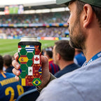 Funny Can Cooler 2026 Soccer Football Merchandise, International Country Flags Accessories Decorations, 4-IN-1 Can Cooler Stainless Steel Tumbler Gifts for Soccer Fans