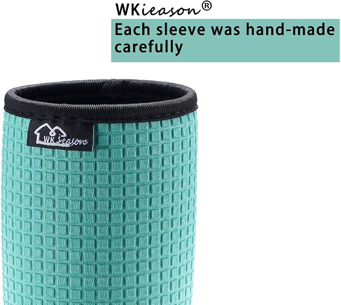 WKieason 12oz Standard Can Sleeves Insulators Sleeves Standard Can Covers 12OZ Beer Bottle Sleeves Coolers Holder Non-slip Neoprene Can Coolier Sleeves 4PC Pack (Black/Red/Yelllow/Blue)