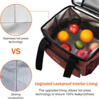 Lunch Bags for Women/Men, Insulated Lunch Bag for Work Office Picnic - Large Lunch Cooler Bag Leakproof Lunch Box with Adjustable Shoulder Strap for Adults - Red(15L)