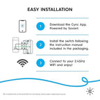 GE CYNC Smart Dimmer Light Switch, Neutral Wire Required, Bluetooth and 2.4 GHz WiFi 4-Wire Switch, Works with Amazon Alexa and Google Home, White (1 Pack)
