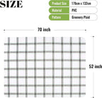 FIFTY FEET 70 * 52 Inch Rectangle Tablecloth, Vinyl Tablecloth with Flannel Backing for Rectangle Tables Waterproof, Spill Proof Plastic Picnic Table Cover for Dining/Camping/Indoor/Outdoor(Plaid-C)