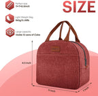 Lunch Bag for Women & Men Adult Insulated Lunch Box, Small Leakproof Cooler Food Lunch Containers Reusable High Capacity Lunch Tote Bags for Work, Travel, Outdoor - Wine Red