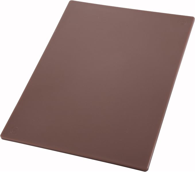 Winco 15" x 20" Brown Heavy-Duty Plastic Cutting Board (Set of 6) | Dishwasher safe, Stain resistant, Minimizes dulling, HACCP approved, Great for Charcuterie, Appetizers and Buffet Displays