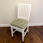 Barnett Home Decor Dining Chair Pad with Ties Montgomery Green Plaid - Size Medium 16.5 x 18 16.5 x 18 - Latex Foam Fill Cushion, Reversible, Machine Washable - Green Natural Tartan