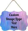 Personalized Wooden Welcome Sign Front Door Decor Personalized Home Sign Door Decorations Customized Image/Text Hanging Door Sign Farmhouse Decorations for Home Office 11.2 * 8 Inch