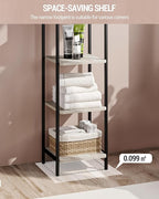 Bookcase Bookshelf, Narrow Book Shelf, Industrial Coner Shelf Storage Organizer, Slim Shelving Unit for Home Office, Living Room, Bedroom, Kitchen, 6-Tier Greige BC24605B