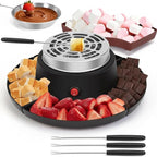 2 in 1 Smores Maker Tabletop Indoor Fondue Set, Smores Maker Tabletop Indoor Kit with Removable Trays & 4 Skewers Unique Couple Gift Set Idea, Parties, Date & Movie Night Supplies,Black