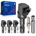 KAX OEM Performance Set of 4 Ignition Coil Pack & Iridium Spark Plugs w/Magnetic Socket Compatible with Honda Civic 2012-2015 1.