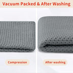 Homaxy 100% Cotton Waffle Weave Kitchen Towels, 5-Pack, Grey | 13 x 28 Inches, Ultra Soft Absorbent Dish Towels, Quick Drying Cleaning Towels