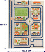 IVI 3D Play Carpets, 71 x 52.5 Inch, Traffic Educational Toddler Mat Rug for Bedroom, Kids Den, or Playroom, Large