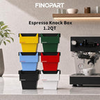 Espresso Knock Box, 5.4 in, Barista Style Espresso Grounds Knock Box, Removable Silicone Knock Rod, Silicone Non-Slip Base, Espresso Maker Accessory (Yellow)