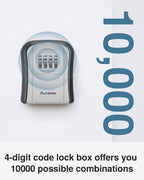 Puroma Key Lock Box Combo Wall-Mounted Storage Safe Lockbox Home Office | Outside, Portable, Wall Mount, Resettable, Combination, Weatherproof, High-capacity, Hold 5 Keys, Contractor Guest Realtor