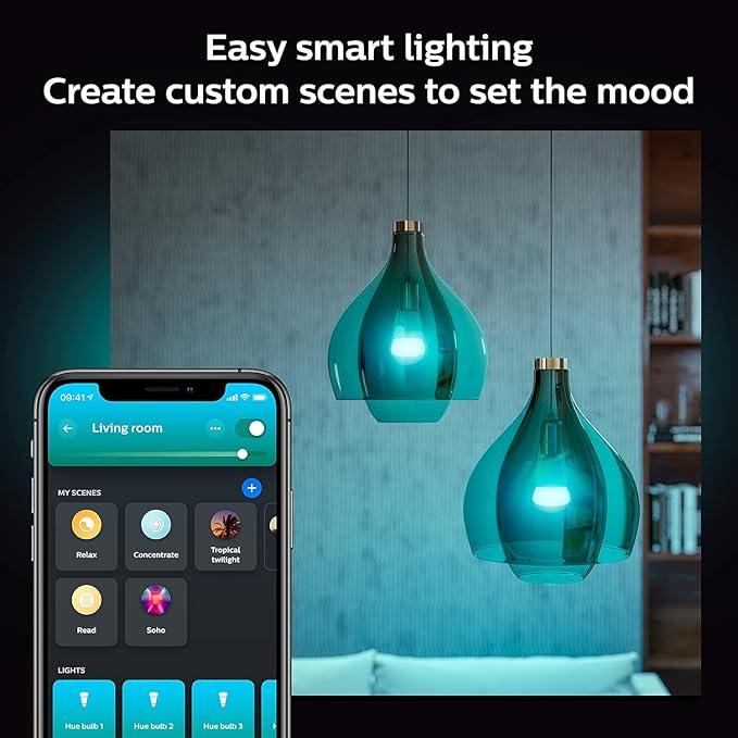 Philips Hue Smart 75W A19 LED Bulb - White and Color Ambiance Color-Changing Light - 1 Pack - 1100LM - E26 - Indoor - Control with Hue App - Works with Alexa, Google Assistant and Apple Homekit