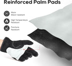 TOPDC Leather Work Gloves for Men or Women, Cowhide Leather Gloves for Gardening, Tig/Mig Welding, Chainsaw, Farm, Ranch, Reinforced Palm, Adjustable Cuff, Cotton Lining, Firm Grip & Durable, L