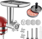 HOZODO Meat Grinder Attachment for KitchenAid Stand Mixer, Burger Press | Metal Food Grinder Attachment, Sausage Stuffer, Kitchen Aid Accessories and Attachments