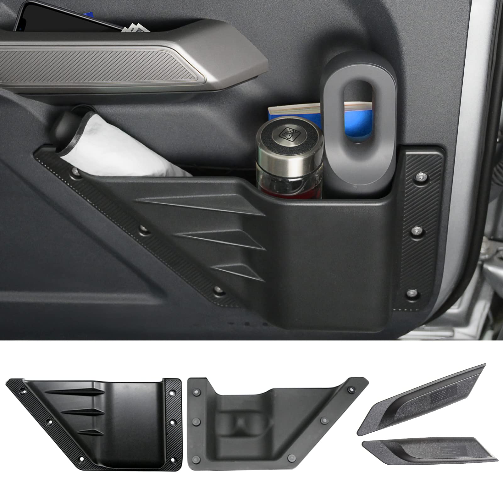 Mabett Front Door Pocket and Inner Door Handle Storage Organizer for Ford Bronco Accessories 2/4-Door 2026,2021-2025