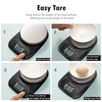 NUTRI FIT Digital Food Scale Small Kitchen Scales Weight in Grams and OZ for Cooking Baking Weight Loss, Stainless Steel Tare & Backlit LCD Display, Black