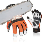 Vgo... 1Pair Chainsaw Gloves, 12-Layer Chainsaw Protection on Left Hand Back,Goat leather Work Gloves, Mechanic Gloves